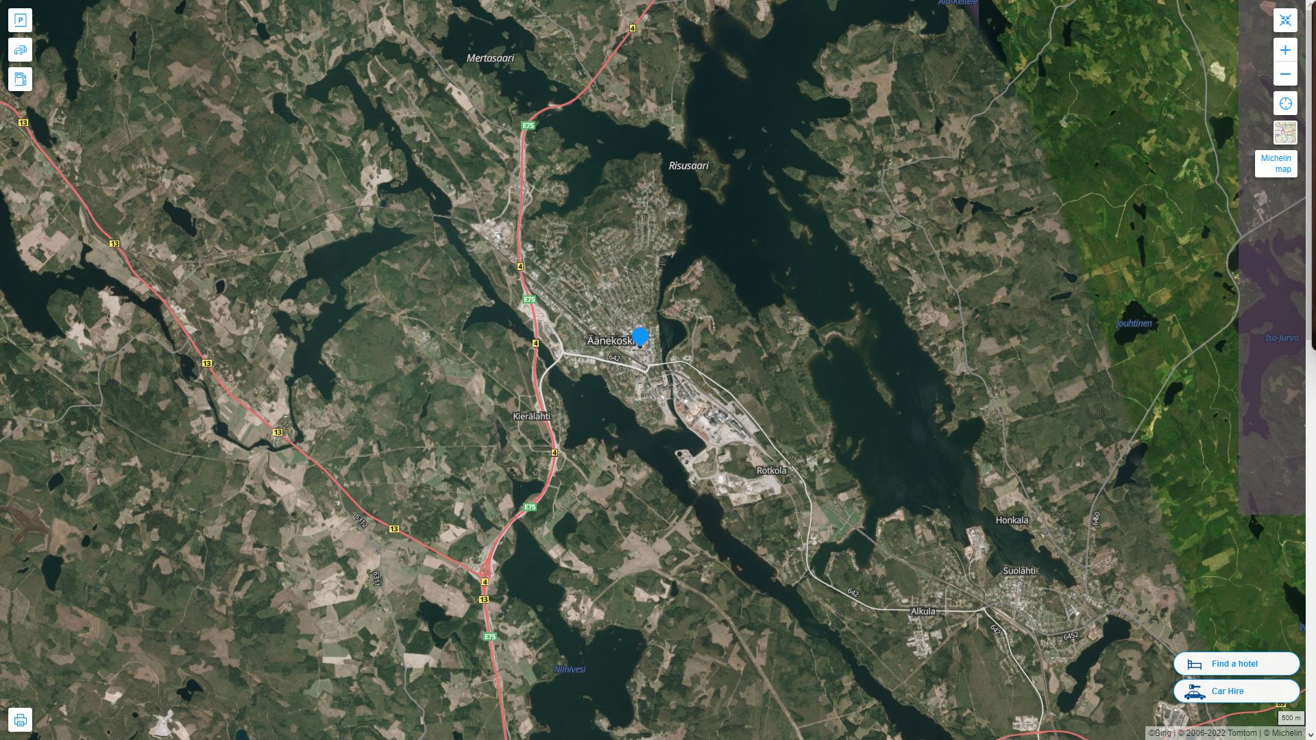 aanekoski Highway and Road Map with Satellite View